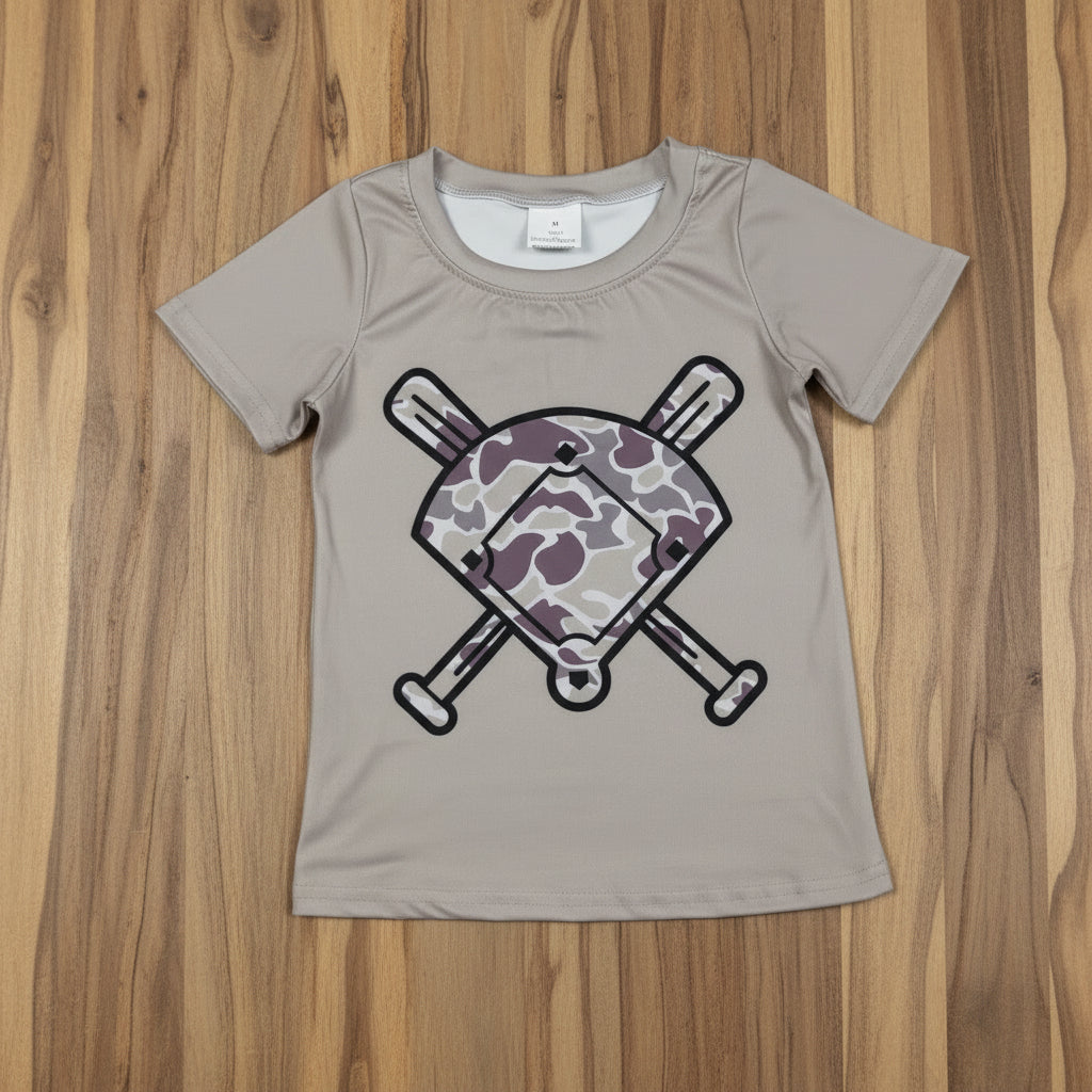 camo baseball tee t-shirt boy summer tops