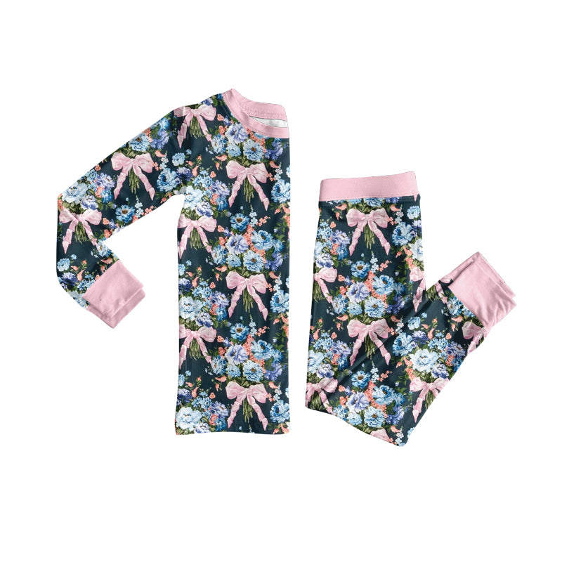 TAT 6-7week MOQ 5 pink bow flower pajama