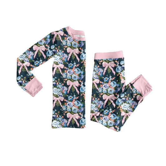 TAT 6-7week MOQ 5 pink bow flower pajama
