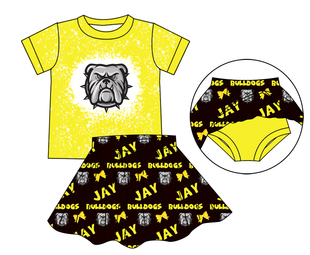 custom order sports team skirt bloomer set bulldogs