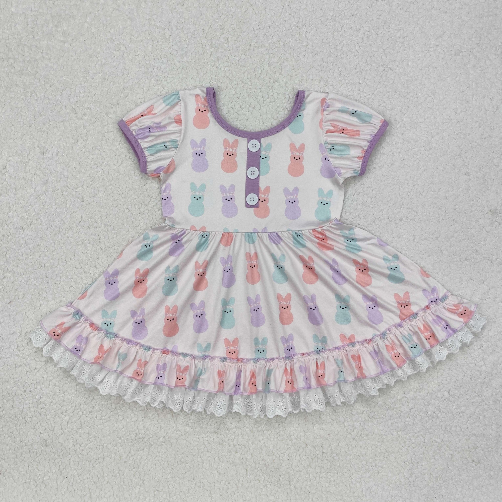 colorful peeps easter ruffle twirl dress