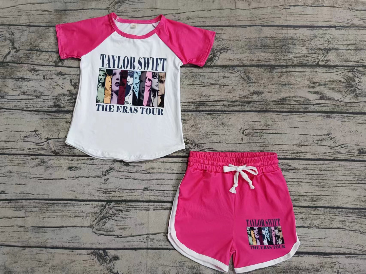 Pre order taylor print girl shorts set