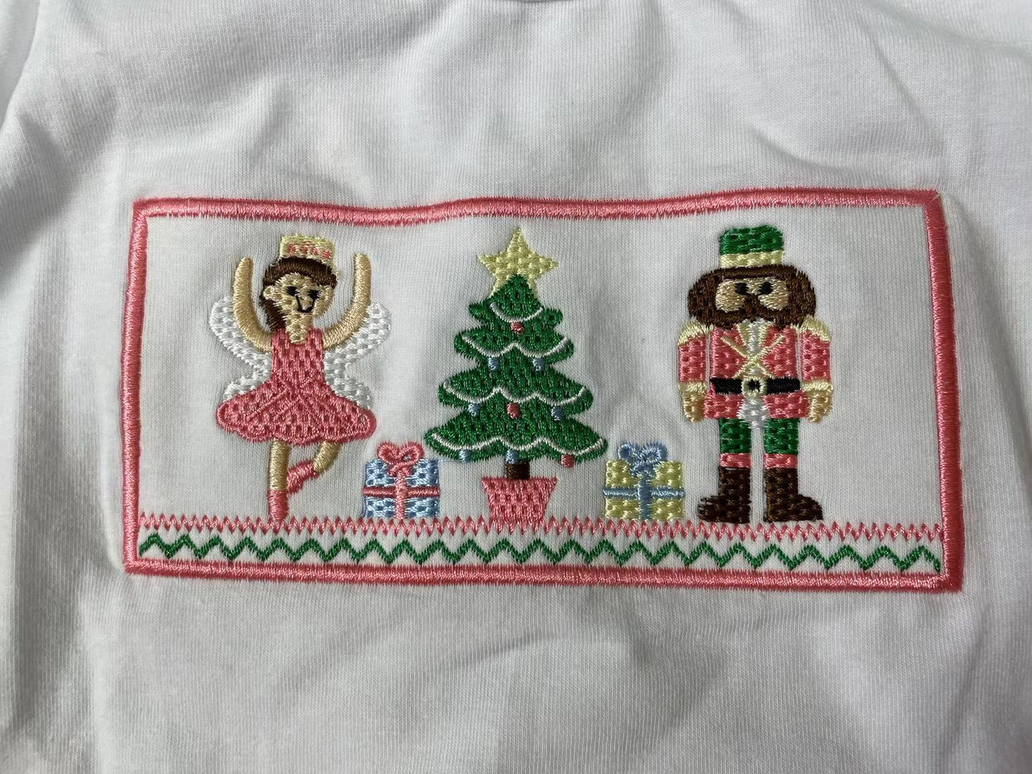 embroidery nutcracker&ballet girls christmas pants set