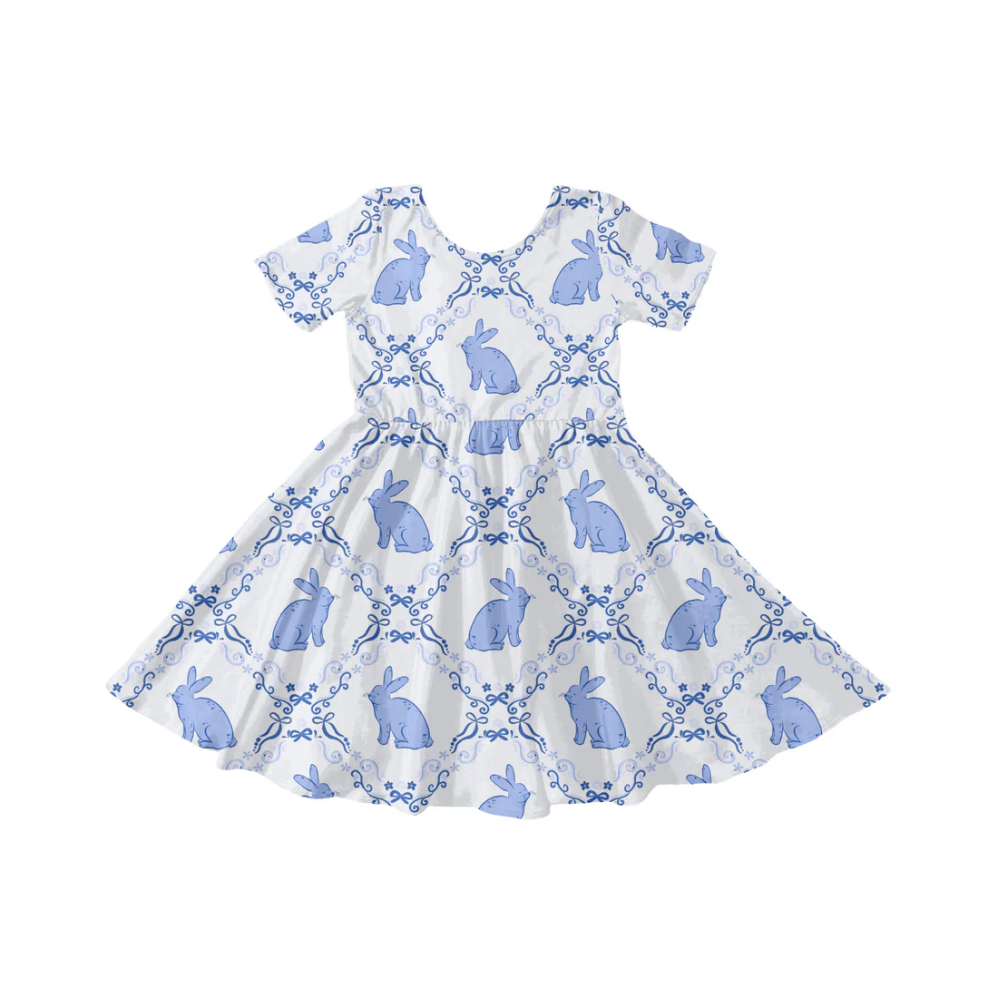 MOQ 8 TAT 6-8 weeks Easter Coquette bunny patchwork dress