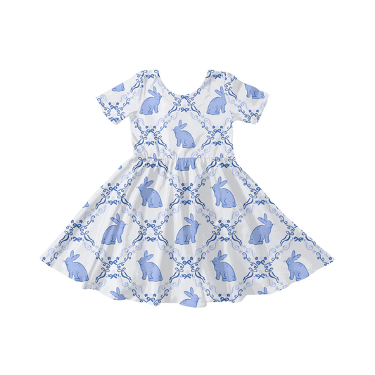 MOQ 8 TAT 6-8 weeks Easter Coquette bunny patchwork dress
