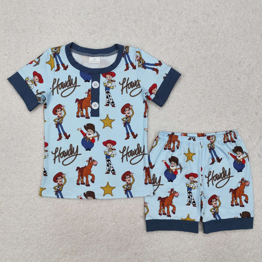 howdy cartoon story summer pajama set boys sleepwear