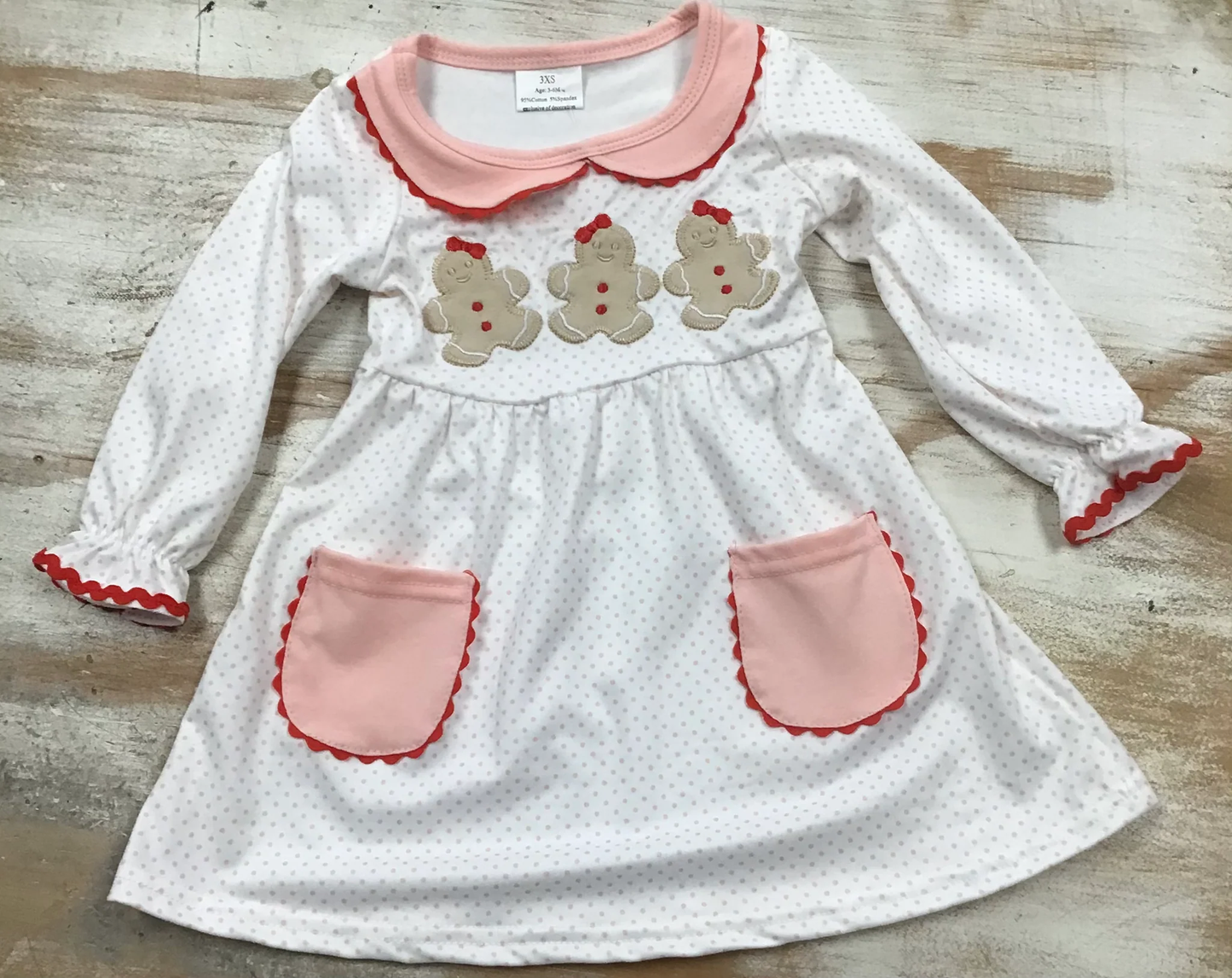 polk dots gingerbread embroidery dress