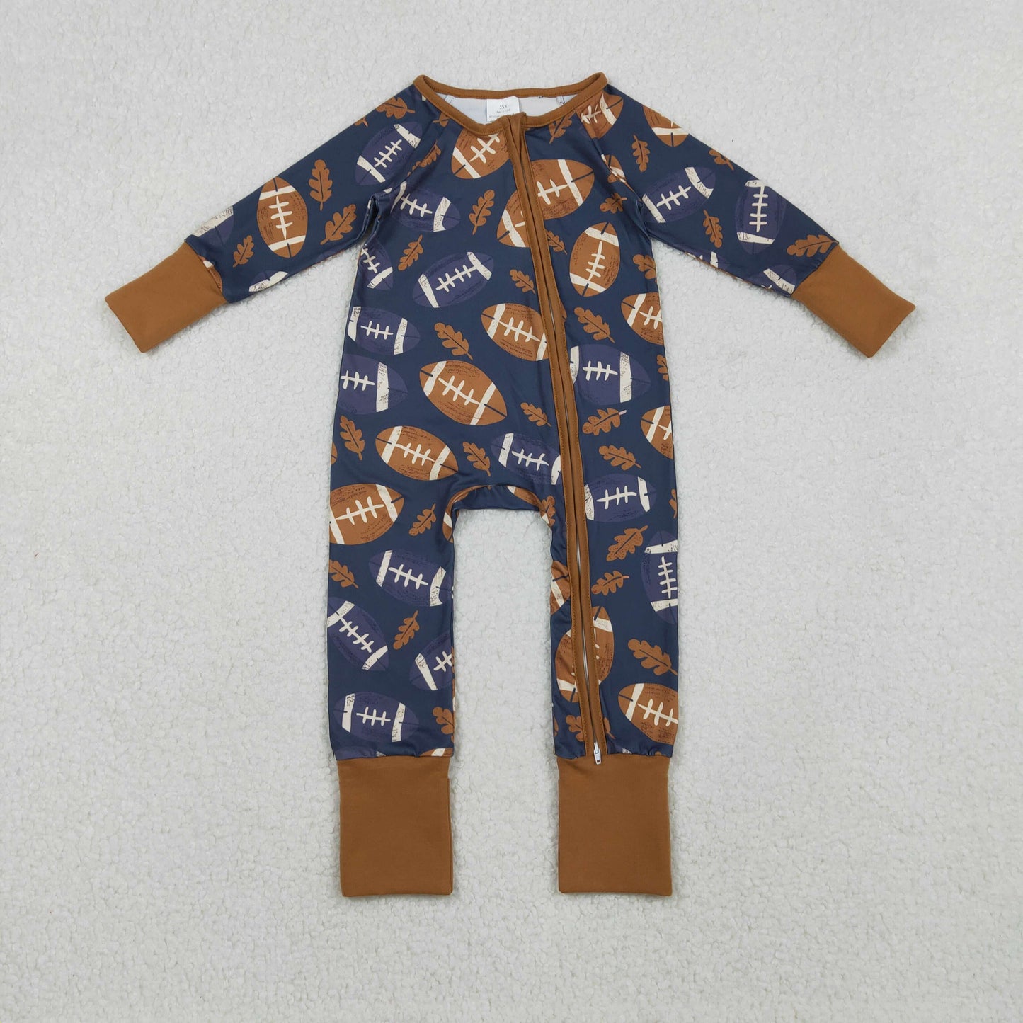 football print infant boy zipper sleeper