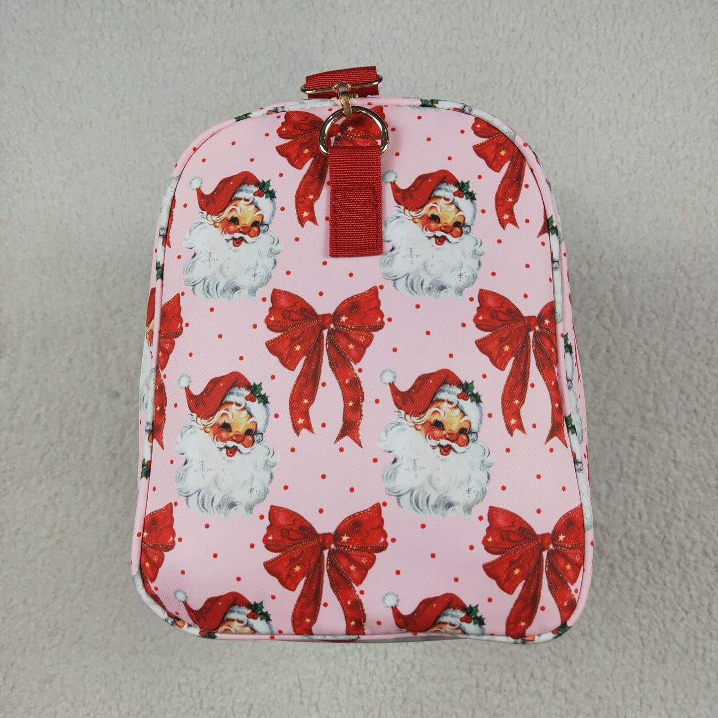 red bow santa duffel & gym bag for Christmas