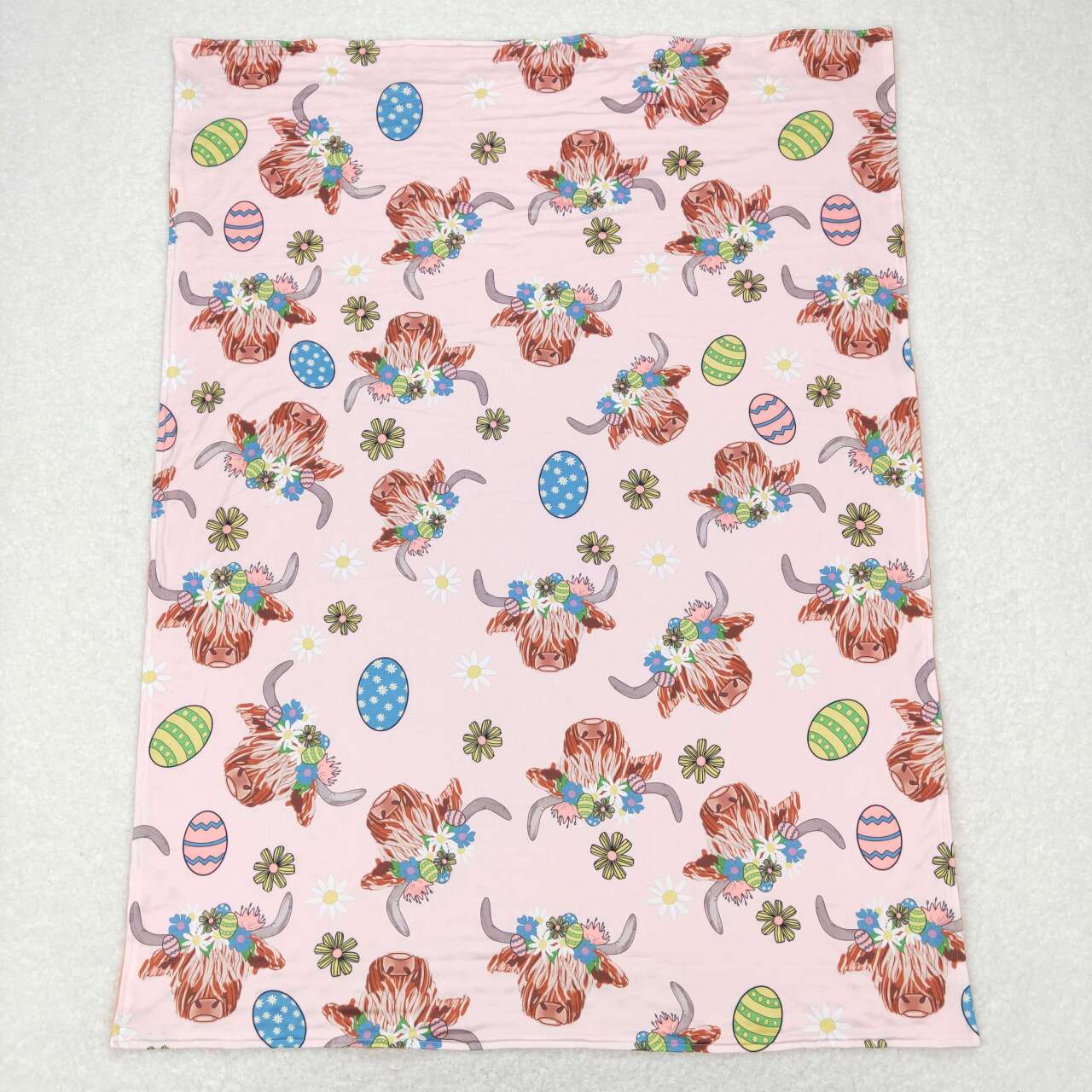 kids easter cow&egg blanket