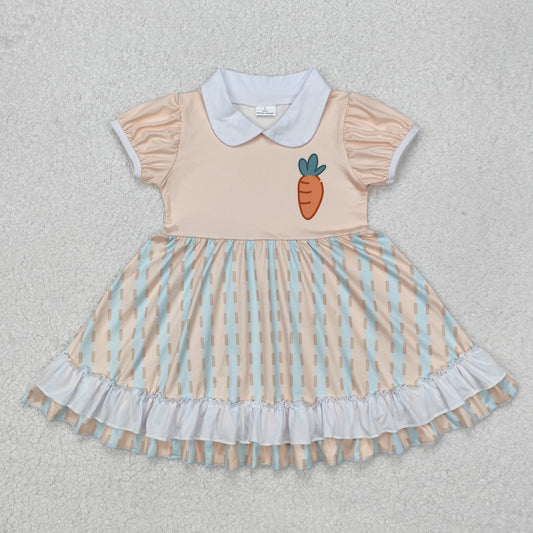 baby girl easter carrot print twirl dress