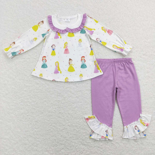 purple white princess outfit girl clothes set
