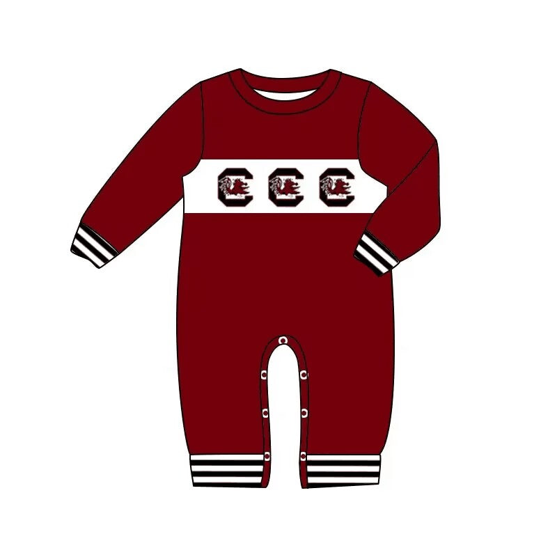 Split-CLOSE 17th Sept baby boy team romper maroon