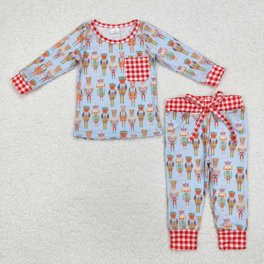 kids Christmas nutcracke pocket pajama set