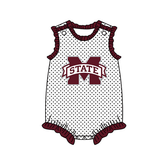 Custom order State football team baby girl bubble