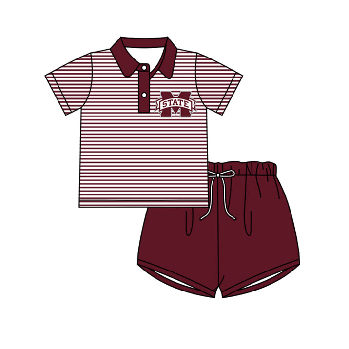 Custom order State football team boy jogger shorts set