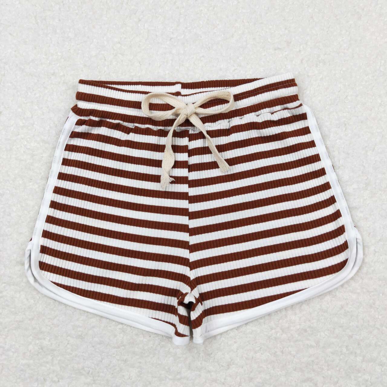 maroon striped girls summer shorts