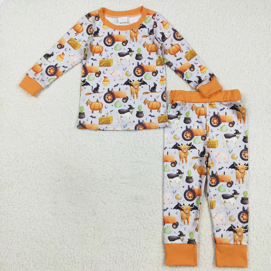 long sleeve Halloween farm animal two pieces lounge set