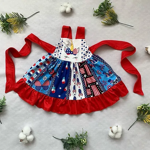 4th of July Unicorn Sleeveless Dress