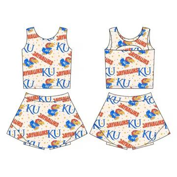 TAT 5-6 weeks MOQ 3 girls cheer leader skirt set