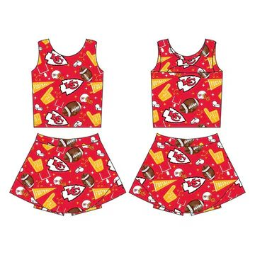 TAT 5-6 weeks MOQ 3 girls cheer leader skirt set