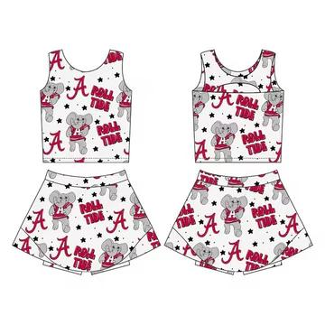 TAT 5-6 weeks MOQ 3 girls cheer leader skirt set