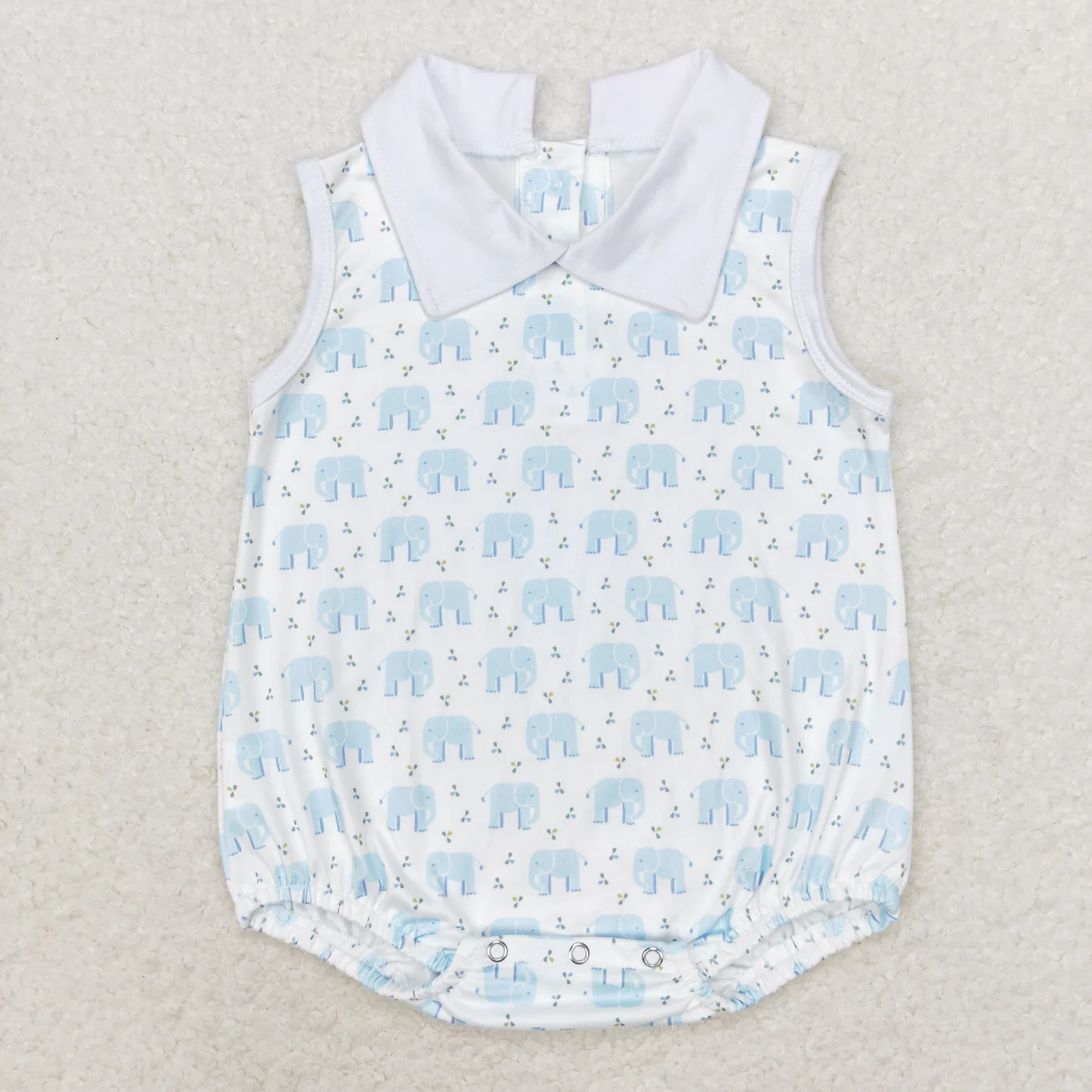Elephant Print Sibling Summer Romper