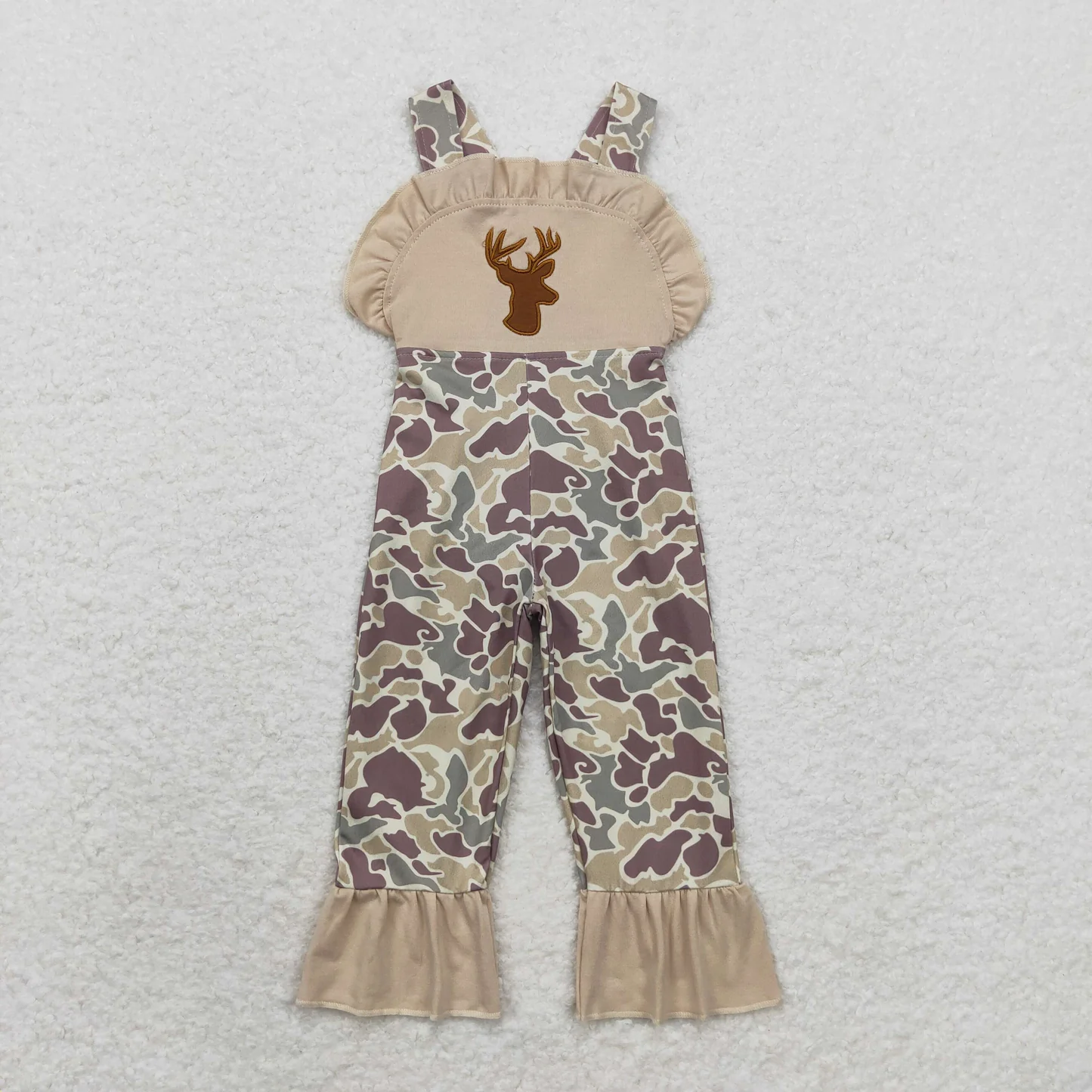 Kids Deer Embroidery Camo Sibling Clothes