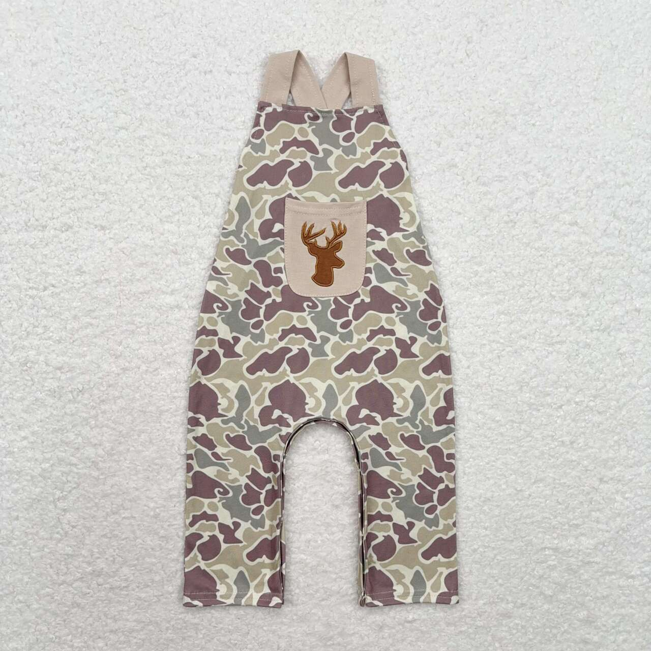 Kids Deer Embroidery Camo Sibling Clothes