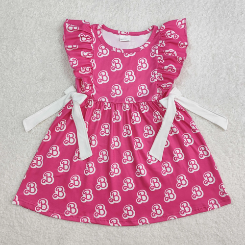 "B" Letters Print Sisters Matching Clothes