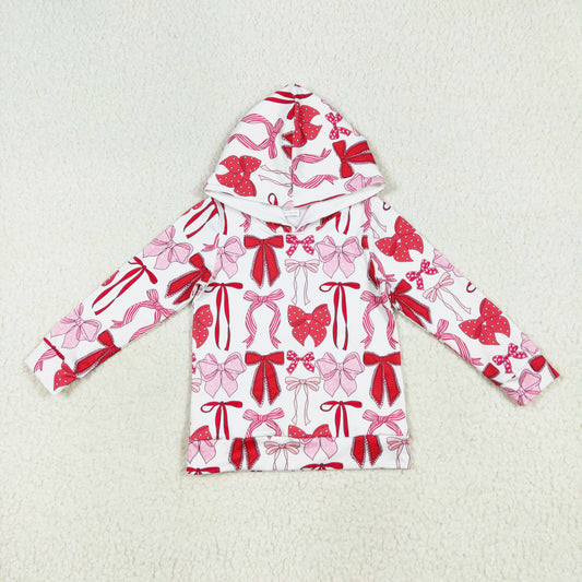 pink bow coquette hoodies kids clothing