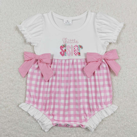 baby girl pink white little sister bow bubble
