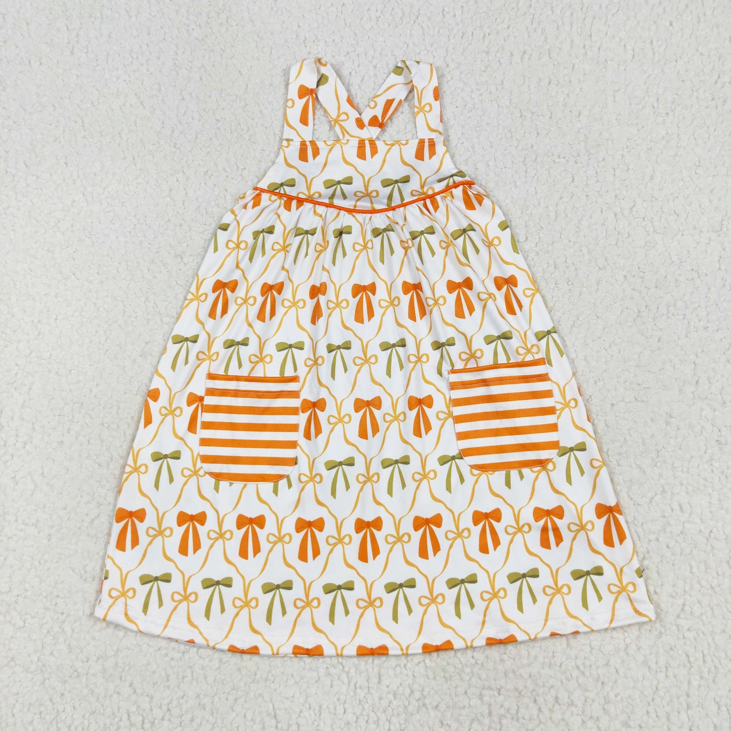 orange bow coquette dress