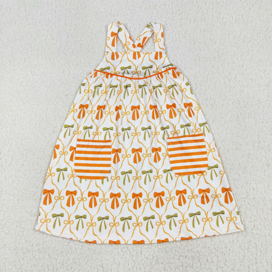 orange bow coquette dress