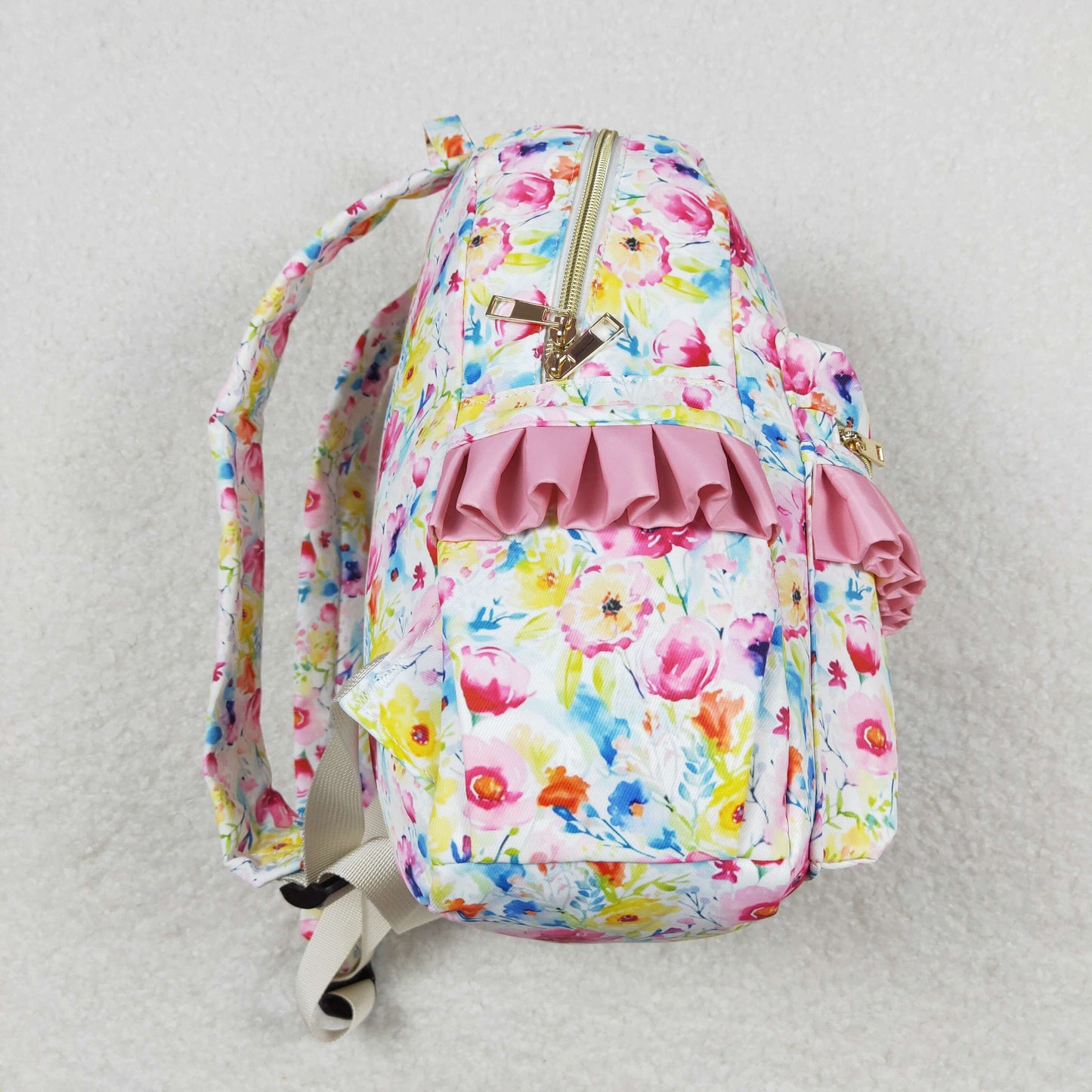 watercolor flower print bag children backpack