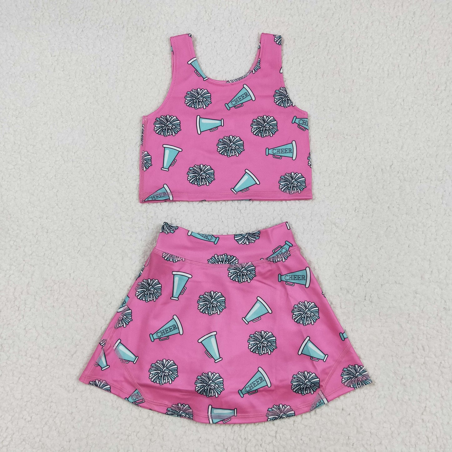 cheer two pieces athletic skort dress set