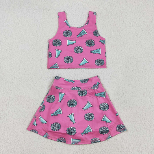cheer two pieces athletic skort dress set