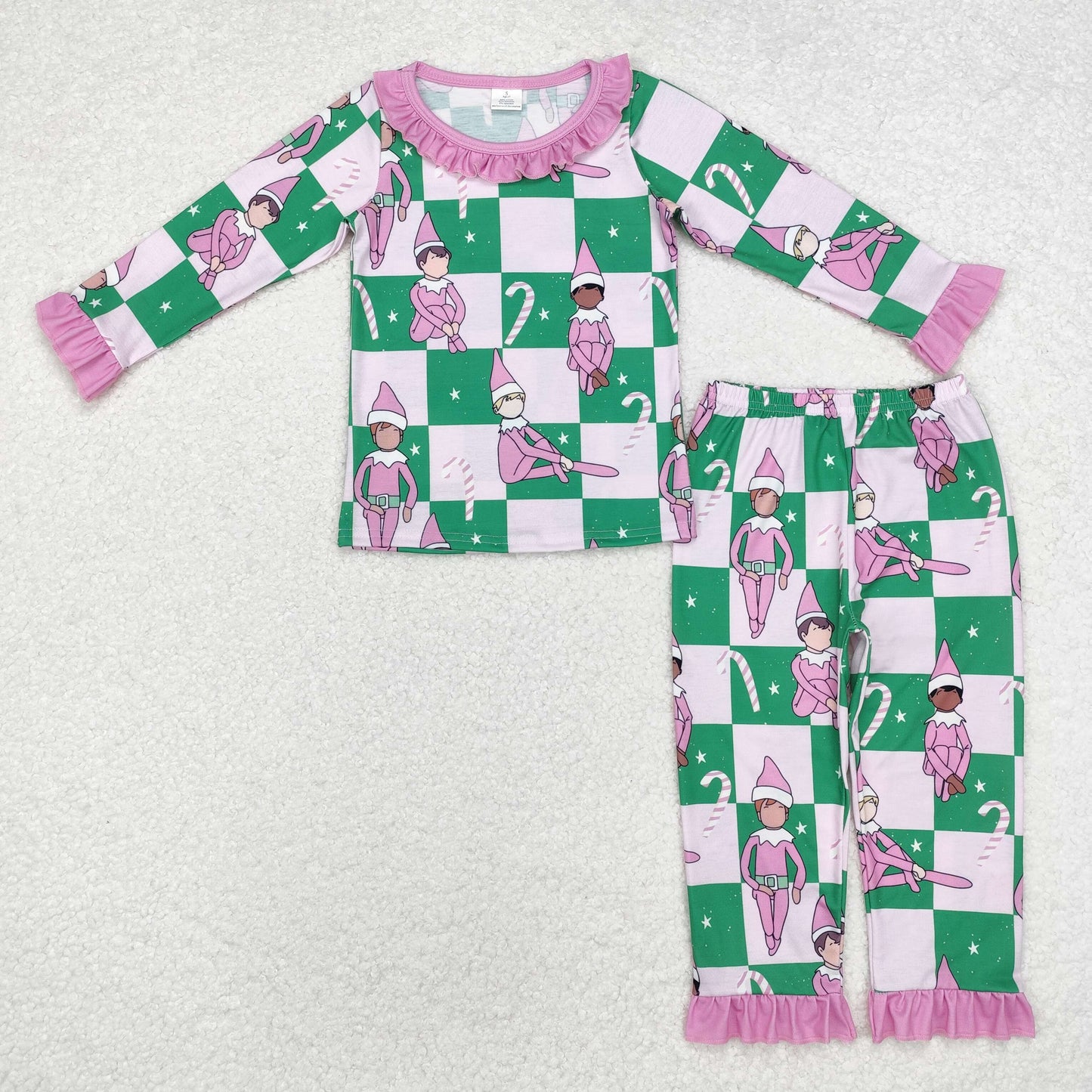 baby girl Christmas elf pajama set