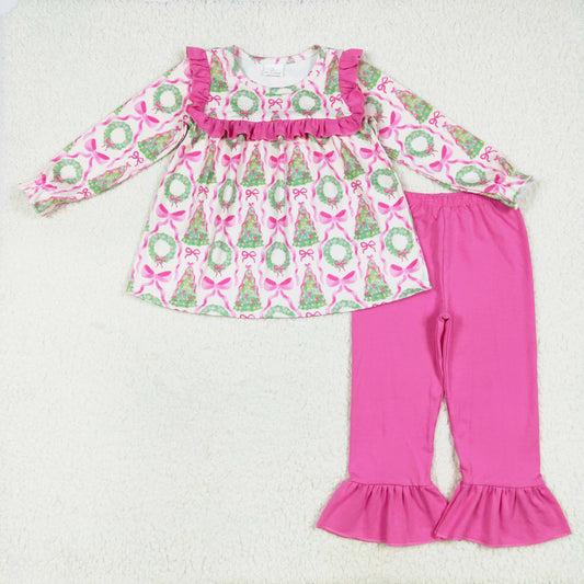 christmas tree girls pants set