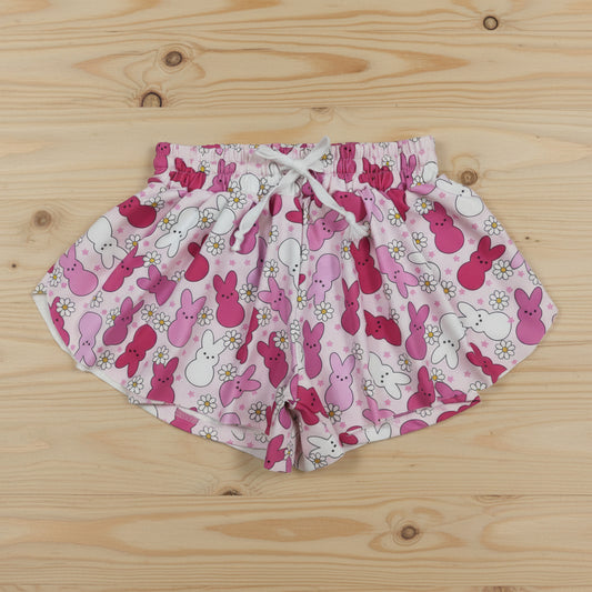 easter girl pink peeps athletic shorts