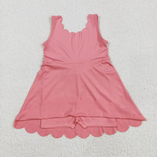 solid coral athletic skort dress