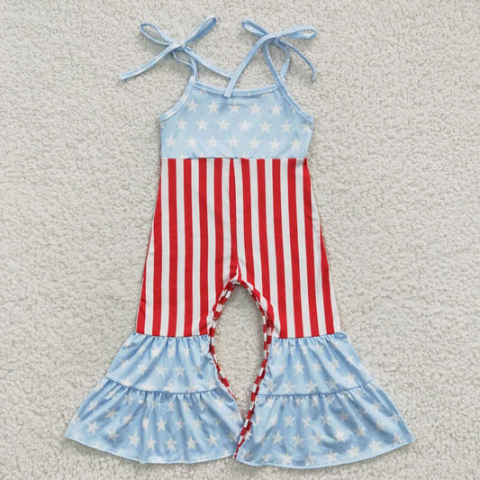 4th of july stripe and stars girl jumpsuit