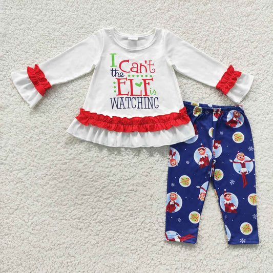 Girl elf legging set christmas outfit