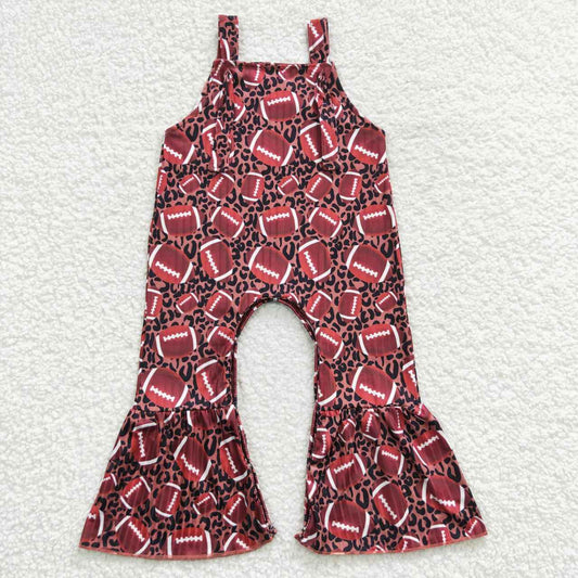 football leopard ribbed overall jumpsuit kids clothing