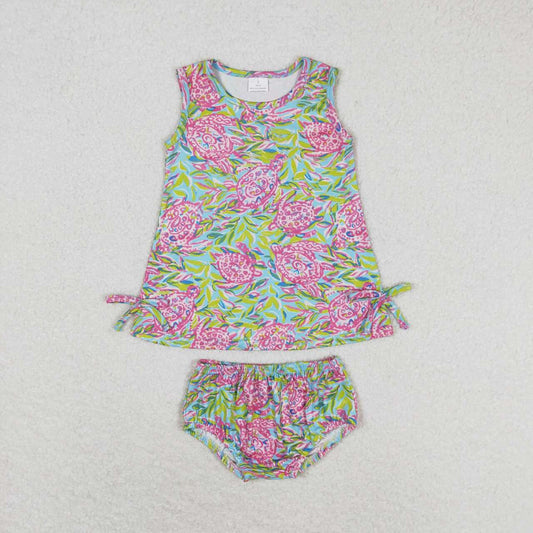 sleeveless lily turtle bummie set baby clothes