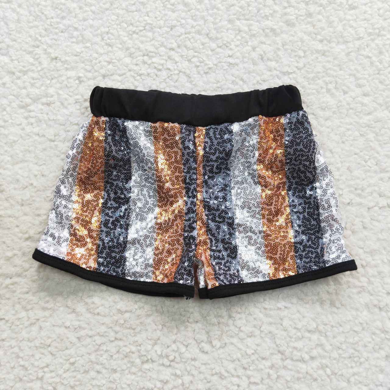 black silver goden stripe sequins shorts