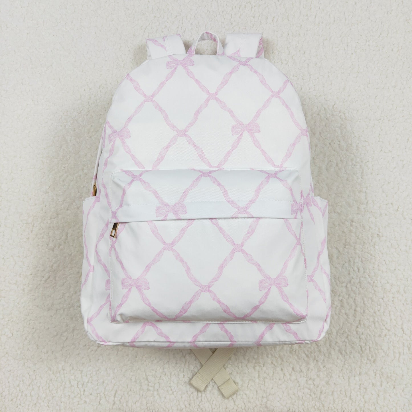 pink bow print children backpack