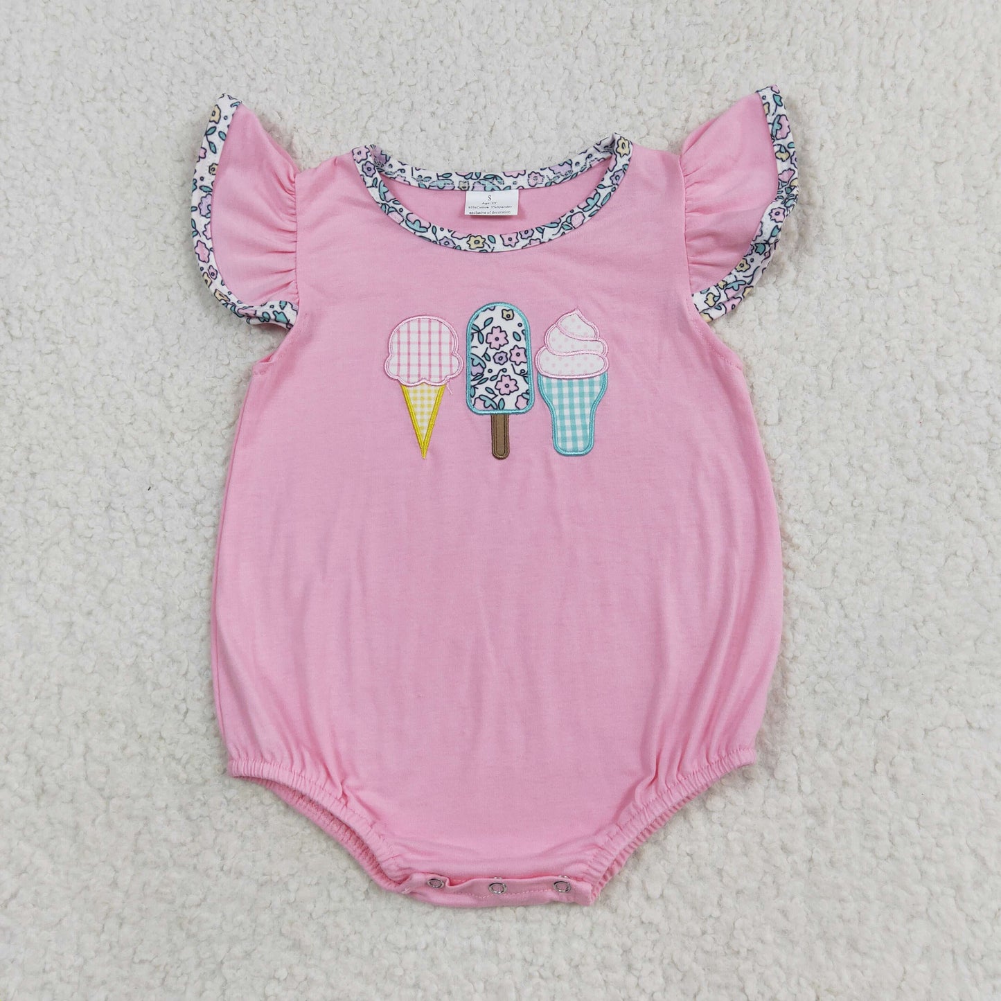 ice-cream and popsicle embroidery girl bubble