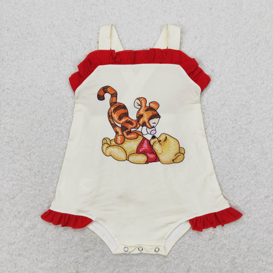 tiger bear print cross back bow bubble
