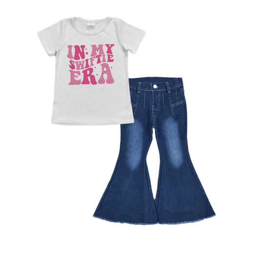 white music fan denim set